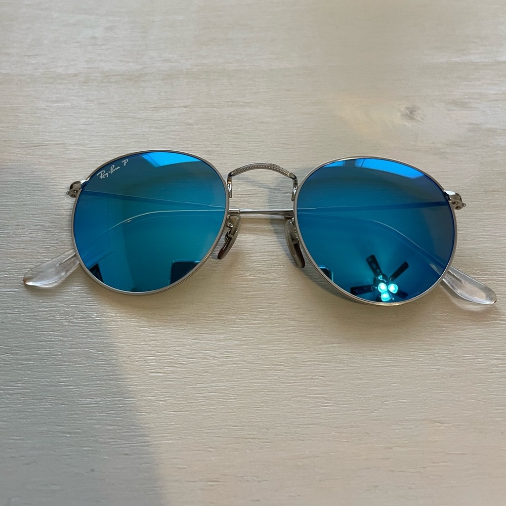 Ray-Ban polarized round blue sunglasses